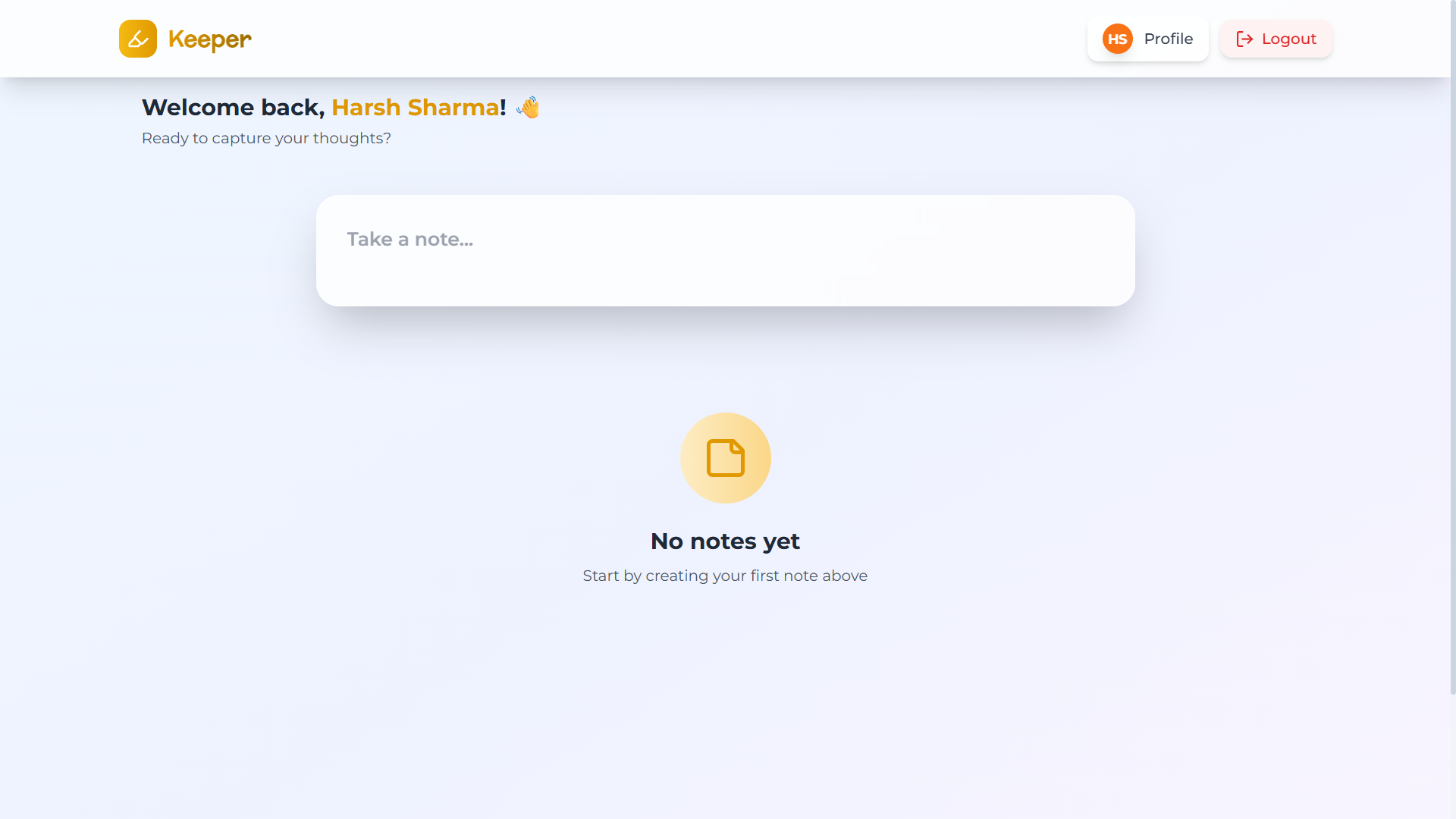 Keeper App - A Note taking App
